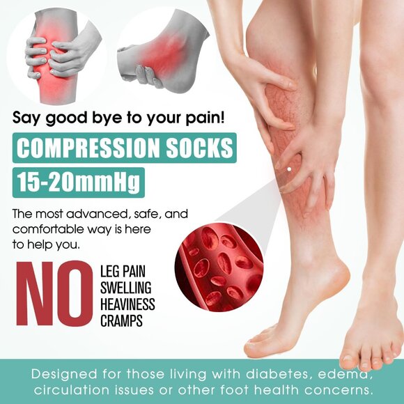 3 Pack Medical Compression Sock-Compression Sock for Women and Men-Best - Picture 2 of 7